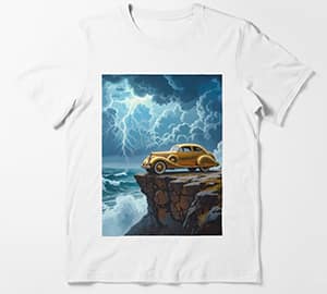 Essential T-Shirt: Golden Car on a Rock